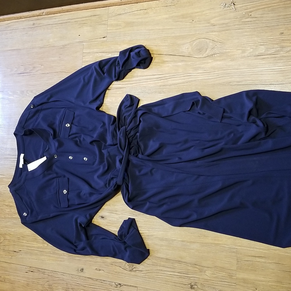 NWT Charter Club navy dress sz2X